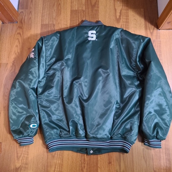 Vintage Spartans Satin Bomber Varsity Jacket Size XL - Picture 2 of 8